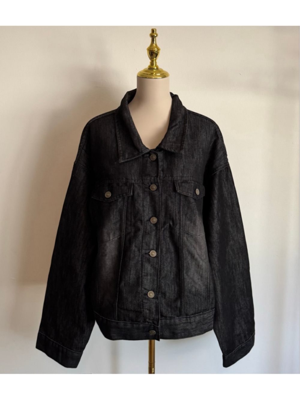Women's Like Love Black Denim Jean Jacket Size XXXL